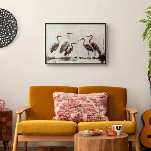  Plakat - Herons Painted in Ink 42x29.7 Crni okvir Cene