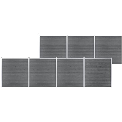 vidaXL Vrtna ograja WPC 1218x186 cm siva Cene