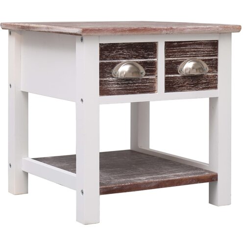 The Living Store Stranska mizica rjava 40x40x40 cm les pavlovnije - Stranska Mizica, (21573394) Cene