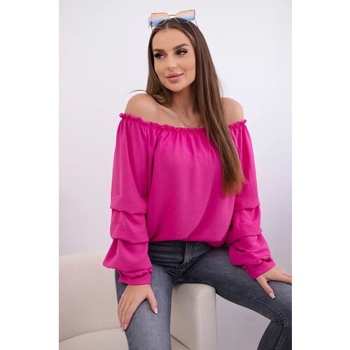 Kesi Spanish blouse with decorative sleeves fuchsia Slike