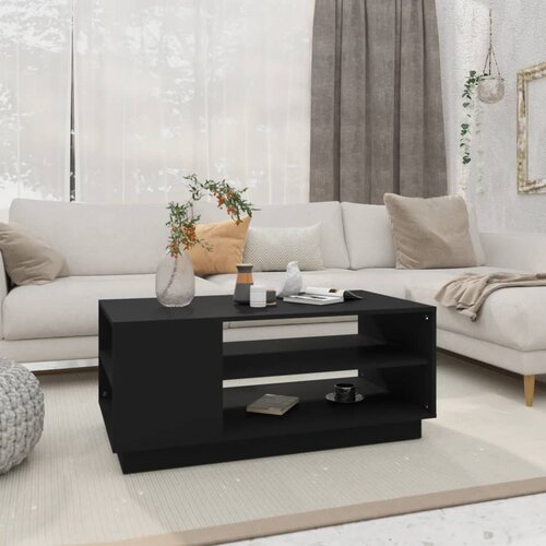 The Living Store Klubska mizica črna 102x55x43 cm iverna plošča - Klubska Mizica, (21573607) Cene
