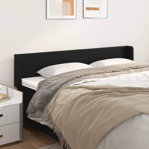 vidaXL Vzglavje z ušesi črn 203x16x78/88 cm umetno usnje Cene
