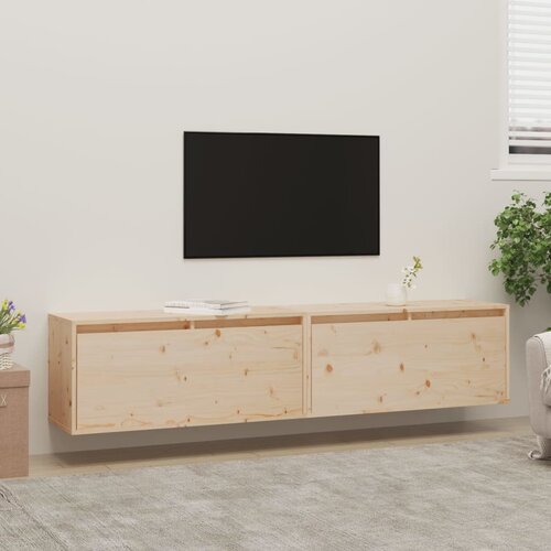 vidaXL Stenska omarica 2 kosa 80x30x35 cm trdna borovina Cene