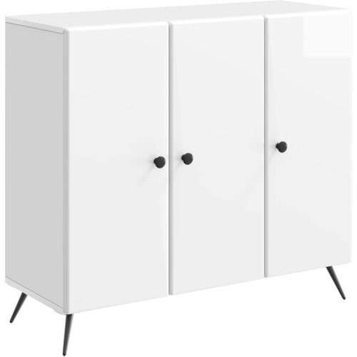 vidaXL Strani &scaron;al Bela visok sijaj 89 x 34,5 x 80 cm Inženirski les, (5000218047) Cene