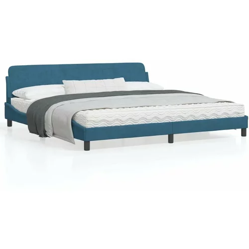  Okvir za krevet s uzglavljem plavi 200x200 cm baršunasti