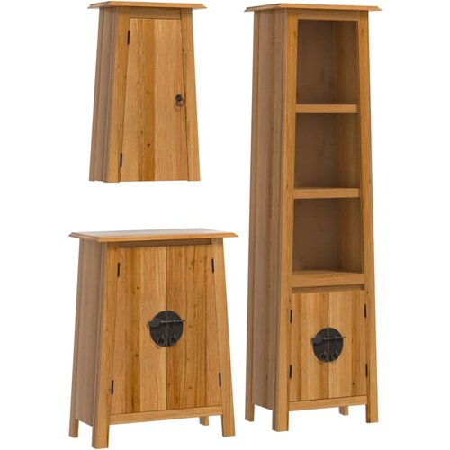 Maison Chic Kopalniški sestavi - Kopalniška garnitura 3-delna trdna borovina, (21788187) Cene