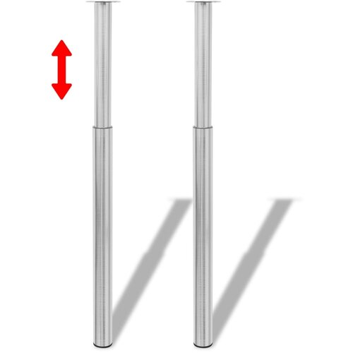 VidaXL 2 Teleskopski Nogi za Mizo Bru&amp;scaron;eni Nikelj 710 mm - 1100 mm Slike