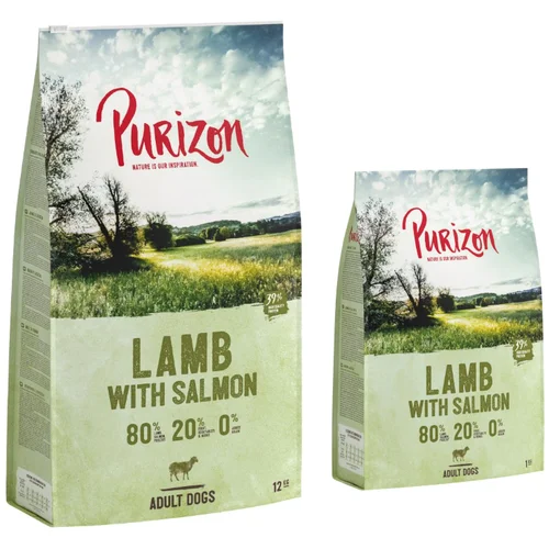 Purizon 12 + 2 gratis! 14 kg - Adult janjetina s lososom