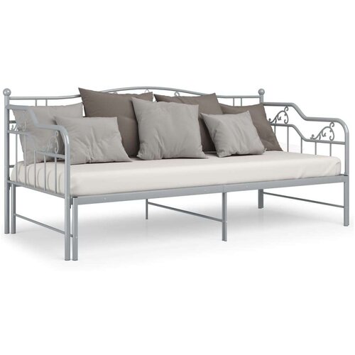 VidaXL okvir za krevet na razvlačenje sivi metalni 90 x 200 cm Slike