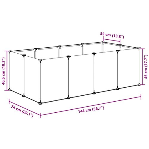  Kavez za male životinje crni 144 x 74 x 46,5 cm PP i čelik Slike