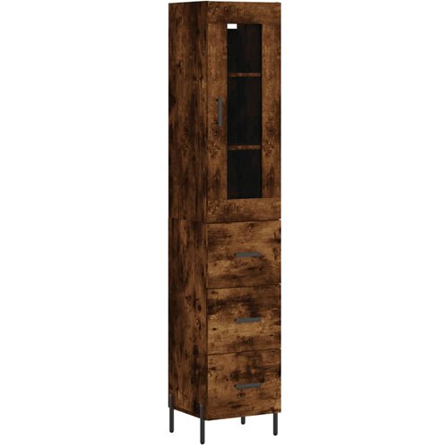 Maison Chic Visoka omara - Komoda - Predalnik dimljeni hrast 34,5x34x180 cm inženirski les, (21722536) Cene