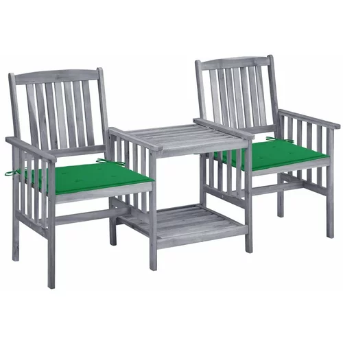  Vrtni stoli s čajno mizico in blazinami trden akacijev les, (20675424)