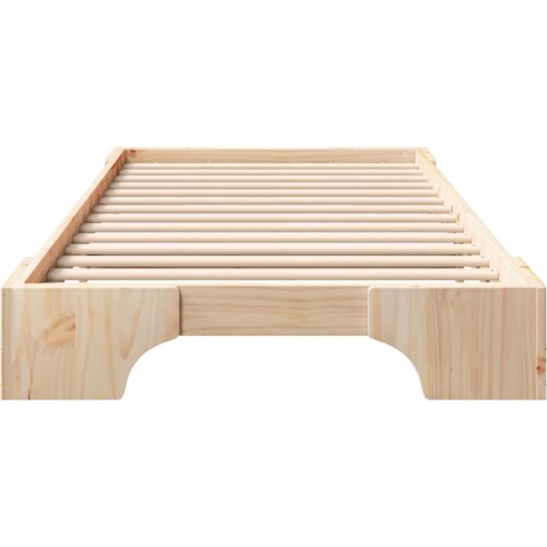 vidaXL Posteljni okvir Rjava 80 x 220 cm Trdna borovina Cene