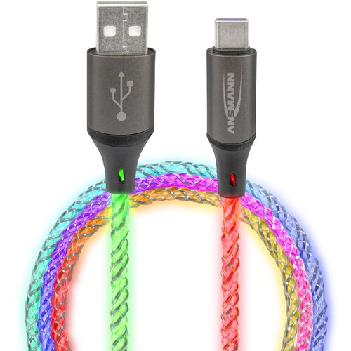 Ansmann USB-A / USB-C Cable with LED Lighting 100cm 1700-0158 Slike