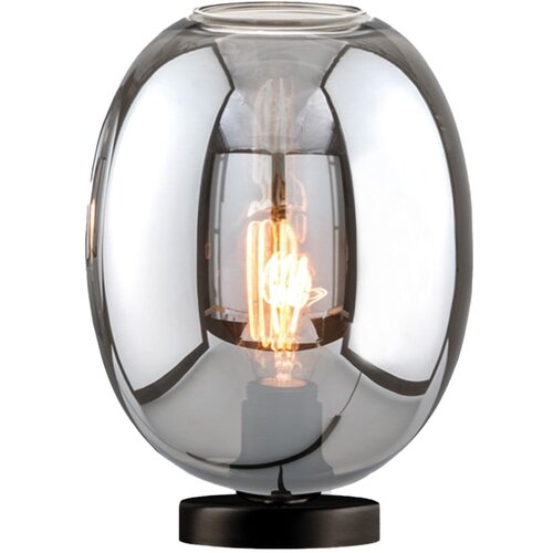 Fischer &amp;amp; Honsel Crna stolna lampa sa staklenim sjenilom (visina 27 cm) Nayla &amp;ndash; Slike