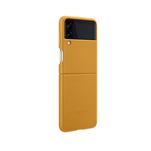 Samsung Usnjena torbica za Galaxy Z Flip3, gorčično rumena Slike