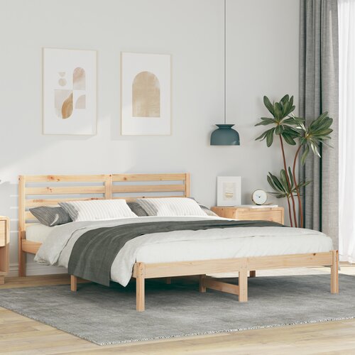 vidaXL Krevetna konstrukcija Smeđa 150 x 200 cm Čvrsta borova drva Cene