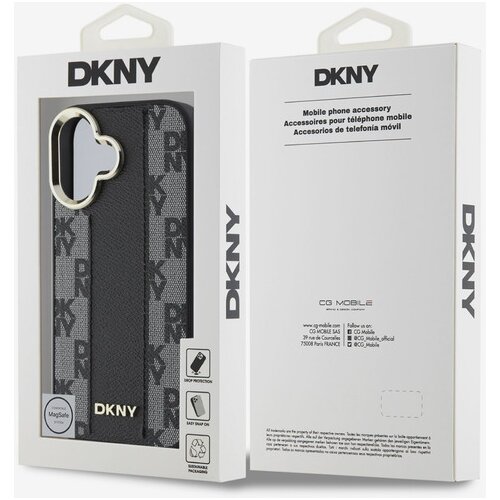 Dkny PU Leather Checkered Pattern Magsafe iPhone 16 Plus Black Ovitek za telefon Vijolična Slike