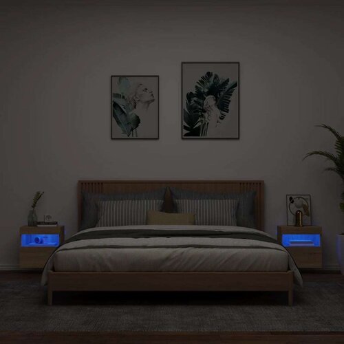  Zidni TV ormarići LED 2 kom boja hrasta sonome 40x30x40 cm Slike