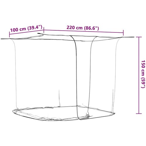  Viseća mreža protiv komaraca 156 bijela 220 x 100 x 150 cm Slike