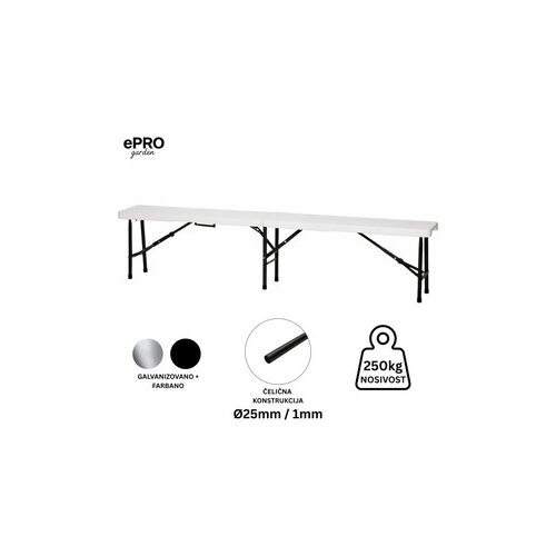  EPRO sklopiva ba&scaron;tenska klupa 183x43x28xcm, metal-plastika Cene