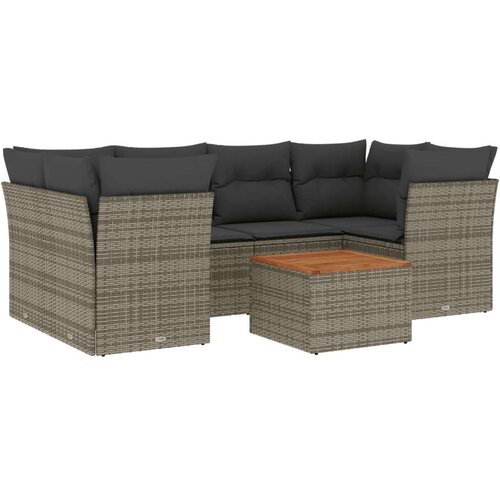 VidaXL 7-dijelni set vrtnih sofa sivi od poliratana Slike