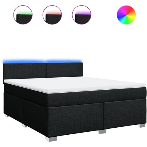 vidaXL Krevet s oprugama i madracem crni 180x200 cm od tkanine Cijene