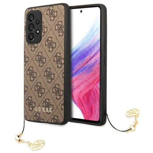 Guess GUHCA33GF4GBR silikonski ovitek za Samsung Galaxy A33 5G A336 - rjav z obeskom Slike