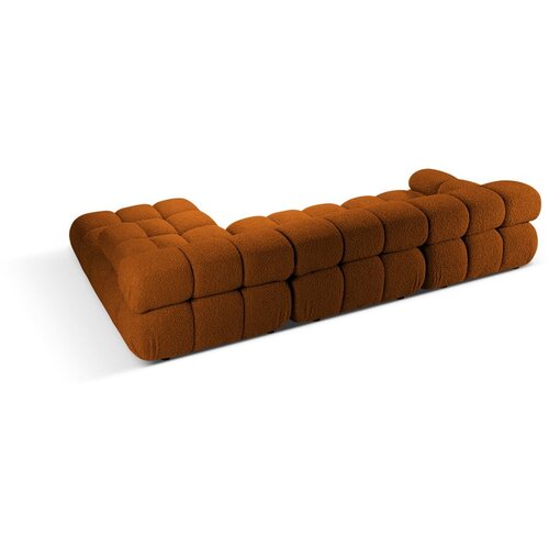 Micadoni Oranžna kotna sedežna garnitura iz tkanine boucl&amp;eacute; (desni kot) Bellis &amp;ndash; Home Slike