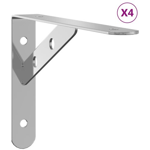 VidaXL Nosilec za polico 4 kosi 20x2,5x14 cm srebrno nerjaveče jeklo, (21325843) Slike