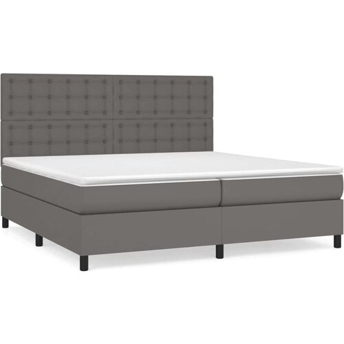 vidaXL Krevet s oprugama i madracem sivi 200x200 cm od umjetne kože Cene