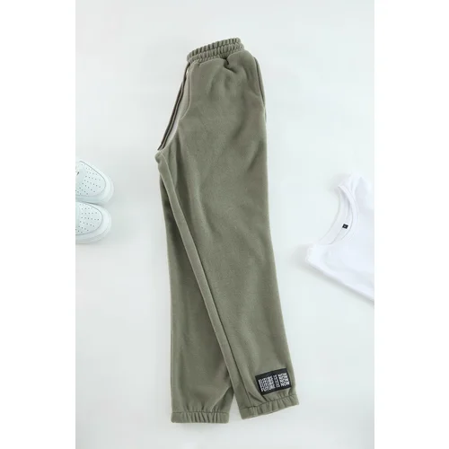 Trendyol Khaki Regular/Normal Cut Rubber Ankle Fleece Warm Sweatpants