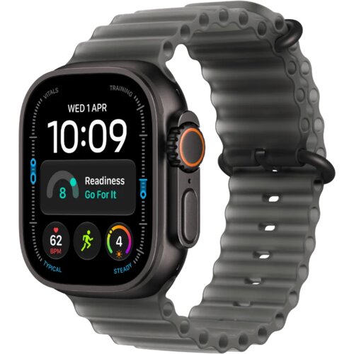 Apple Watch Ultra 4 49mm GPS plus Cellular Black Titanium Ocean Band Translucent Black Cene