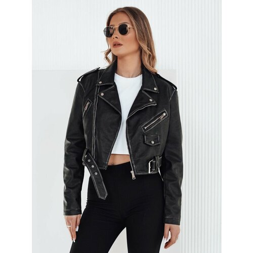 DStreet PALIGOR Women's Leather Jacket Black Slike