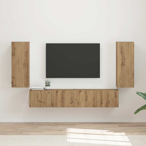  Set TV komoda 4 kom. Umjetnički hrast Konstruirano drvo Cijene