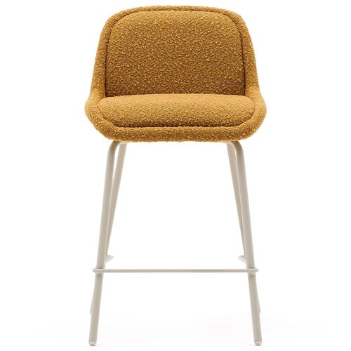 Kave Home Gorčično rumen barski stol (vi&amp;scaron;ina sedeža 65 cm) Aimin &amp;ndash; Slike