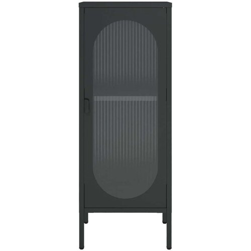 VidaXL Komoda crna 40 x 35 x 105 cm od stakla i čelika Slike