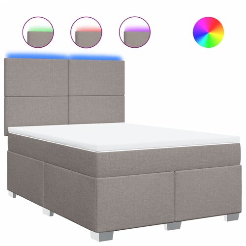 vidaXL Box spring postelja z vzmetnico taupe 140x200 cm blago, (21321151) Cene