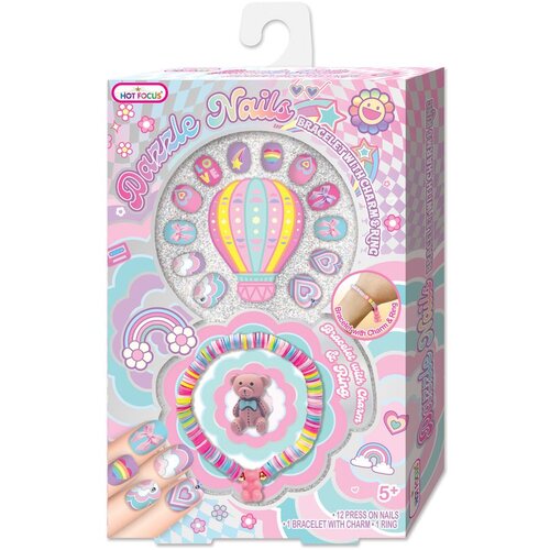 Hot Focus set za nokte Rainbow s narukvicom i prstenom Slike