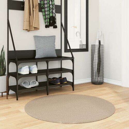 VidaXL Tepih HUARTE kratkih vlakana meki i perivi &amp;Oslash;100 cm boja pijeska Slike