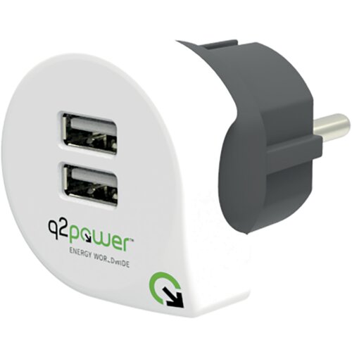 Q2power Punjač kućni za smartphone, tablete, 2 x USB, 2.4A &amp;ndash; DUAL USB CHARGER EUROPE Slike