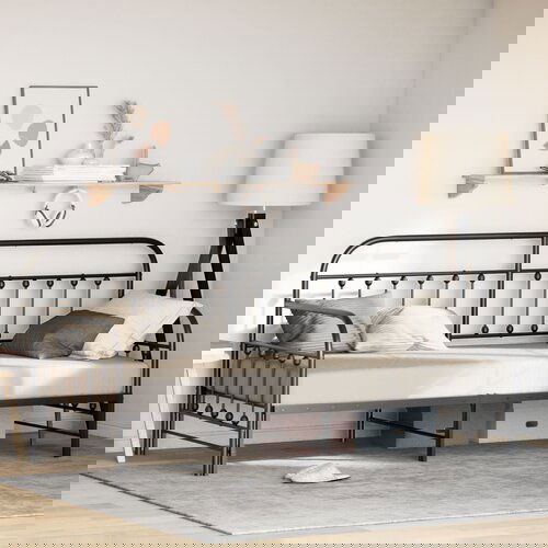 vidaXL Postelja s trundle črna 90x200 cm Jeklo Cene