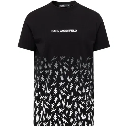 Karl Lagerfeld Majica svetlo siva / črna / bela