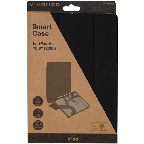 Vivanco Smart Case iPad Air 10.9 (2020) 61990 SMARTCPENIPA10.9BK Kunstleder mit Sleep-/Wakeup-Funktion sw