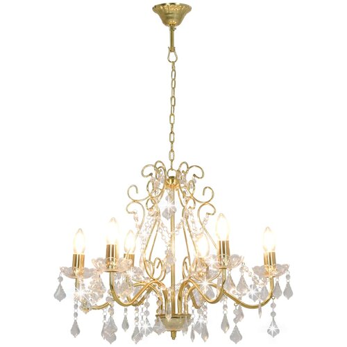  Luster s kristalnim perlama zlatni okrugli 6 x E14 Slike