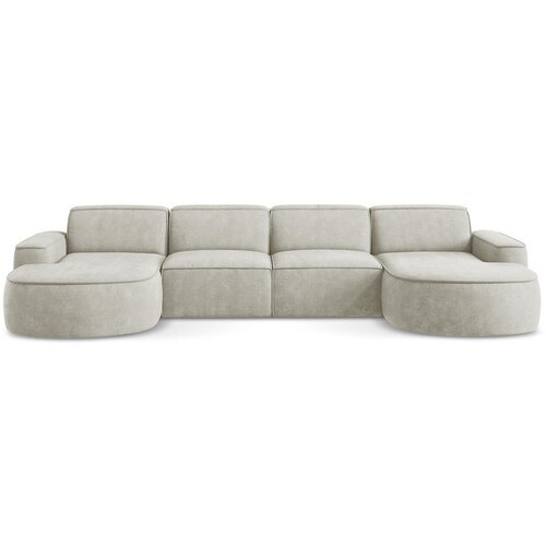 Makamii Krem kutna garnitura od šenila (u obliku slova "U") Omao – Cijene