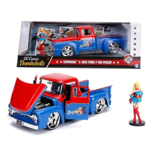 Jada Toys Kovinski model avtomobila 1/24 DC Comics Bombshells - Supergirl: 1956 Ford F-100 Pickup - Simba Toys Cene