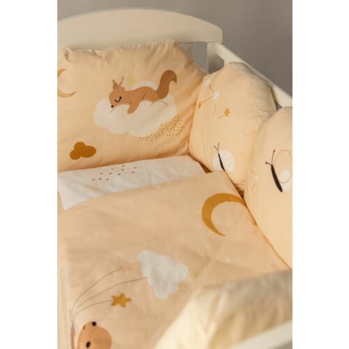 Stefan posteljina koja svetli sa ogradicom-veverica 120x80 Slike