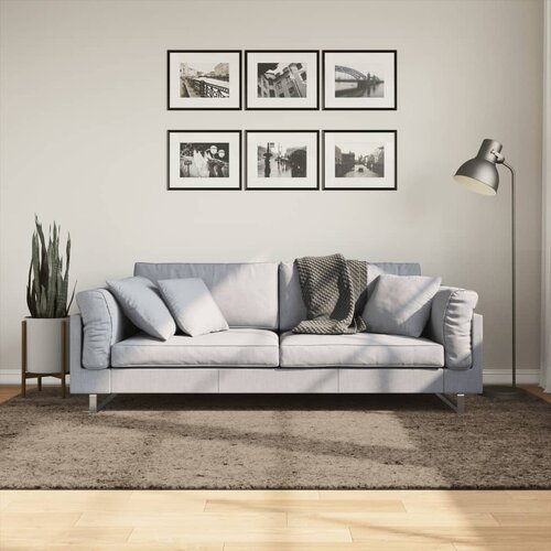 VidaXL Preproga ISTAN visoka vlakna sijoč videz siva 160x230 cm Slike