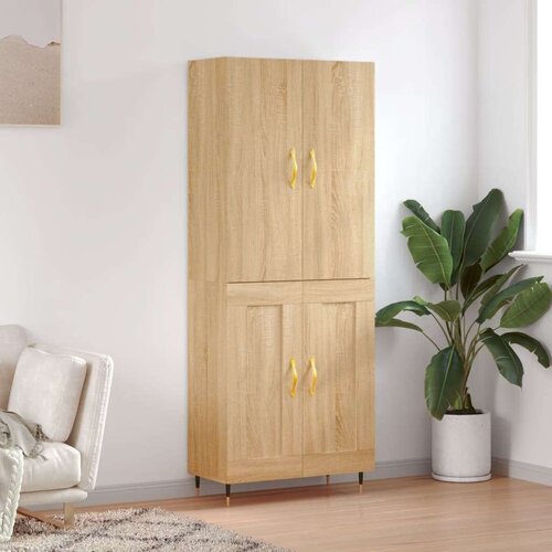  Visoka komoda hrasta sonome 69 5x34x180cm od konstruiranog drva Slike